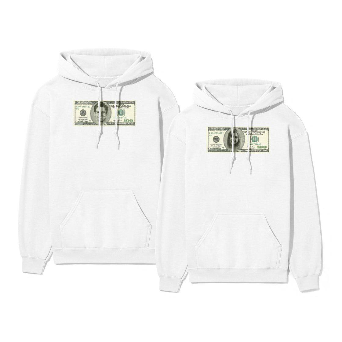 Custom Money Bill Matching Outfits – Add Your Faces on Dollar Bills for a One-of-a-Kind Couple Look