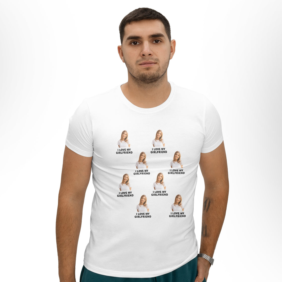 Custom Photo & Text Matching Outfits – Create Personalized Couple Shirts with Your Faces & Message
