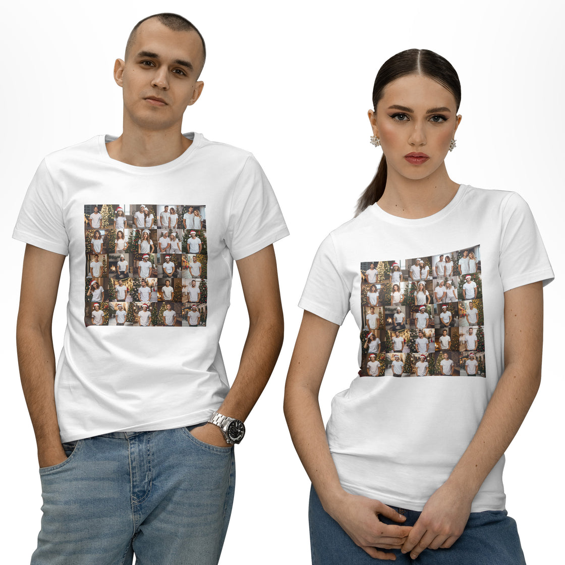 Custom Photo Collage Matching Outfits – Turn Your Favorite Photos Into Personalized Couple Shirts