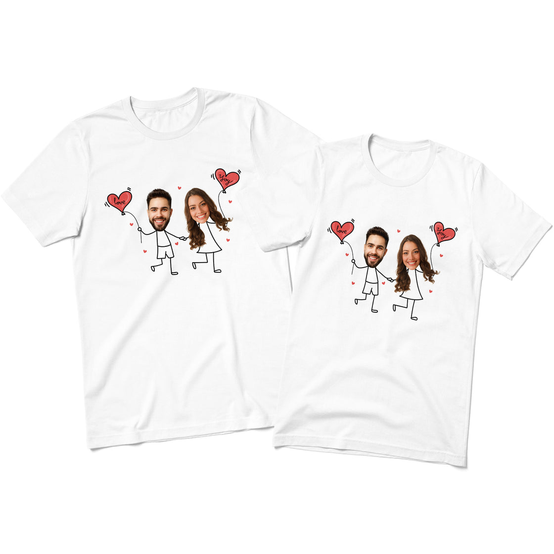 Custom Face Matching Outfits – Add Your Real Faces to a Cute Balloon Couple Design