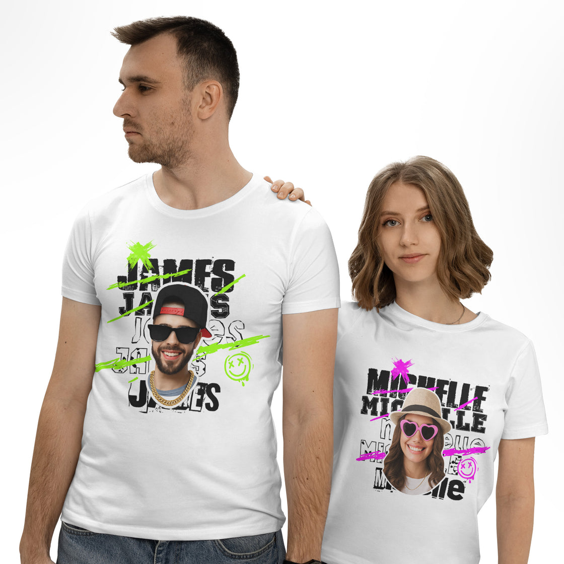 Custom Face Matching Outfits – Add Your Real Faces to a Cute Balloon Couple Design