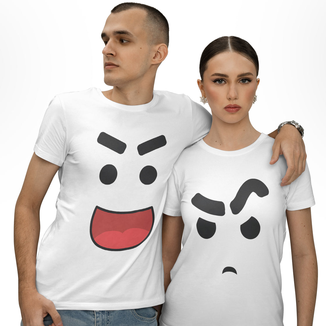 Happy & Judgy โ Funny Matching Faces for Couples with Big Expressions