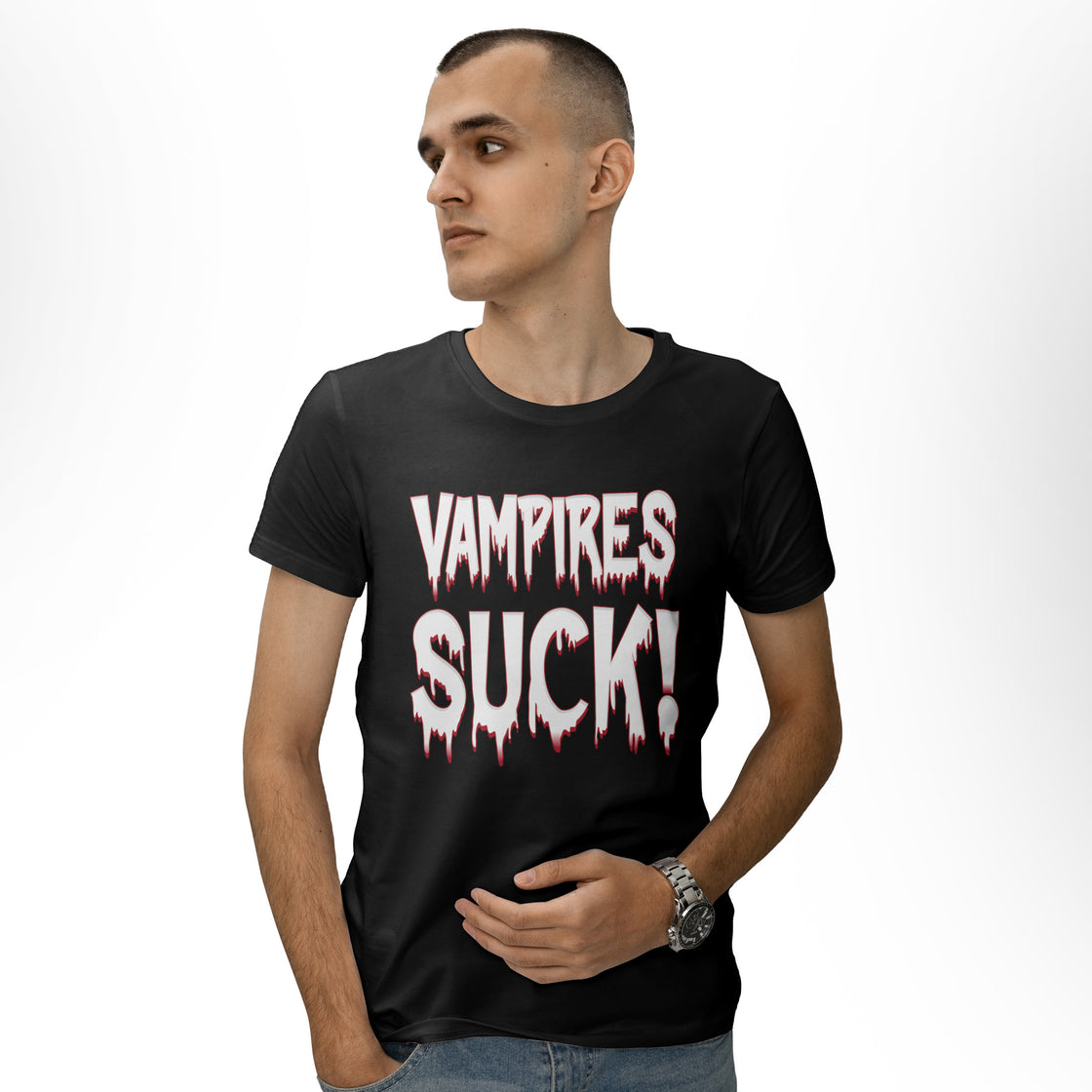 Vampires Suck! β Bold & Spooky Matching Outfit Set for Halloween-Loving Couples