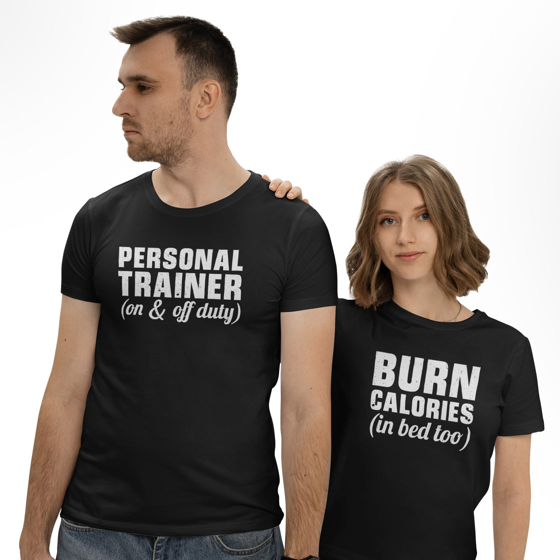 Personal Trainer (on & off Duty) & Burn Calories (in Bed too) – Bold Matching Outfits for Confident Couples