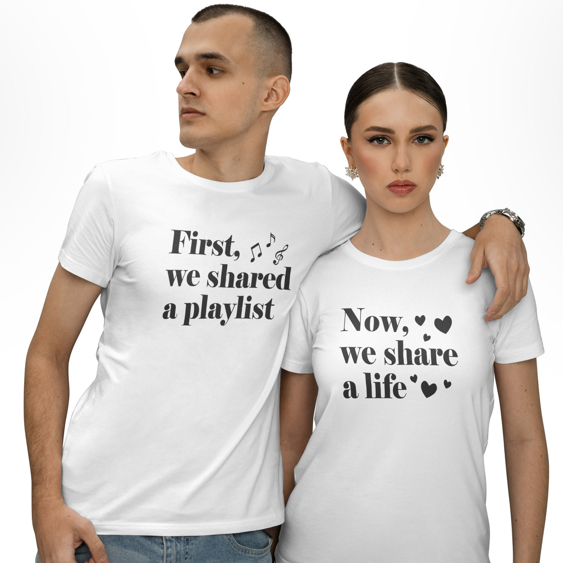 First We Share a Playlist & Now, We Share a Life β Matching Couple Set That Says It All Without Words