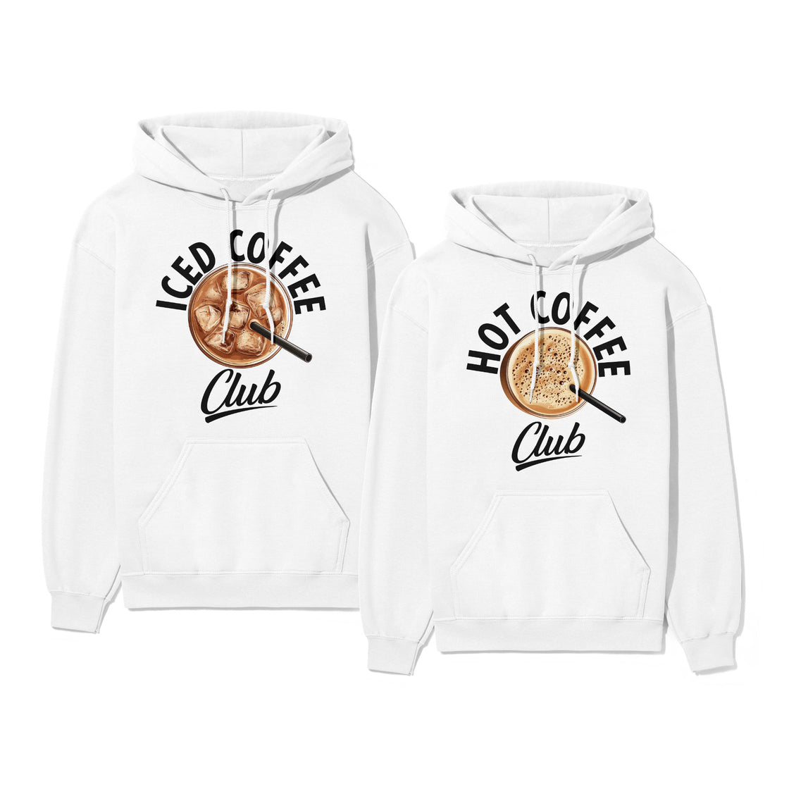 Hot Coffee Club & Iced Coffee Club – Funny Matching Outfit for Coffee-Loving Couples