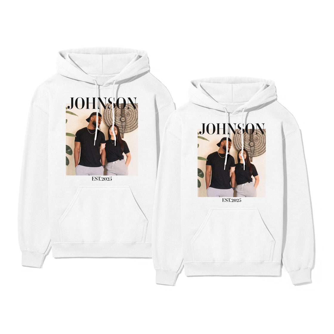 Custom Last Name & Photo Matching Outfits –  Classic Minimalist Design