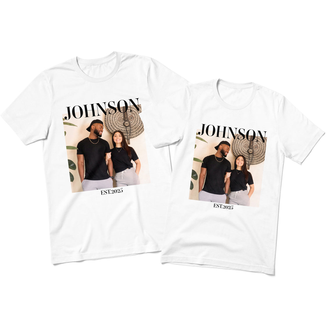 Custom Last Name & Photo Matching Outfits –  Classic Minimalist Design