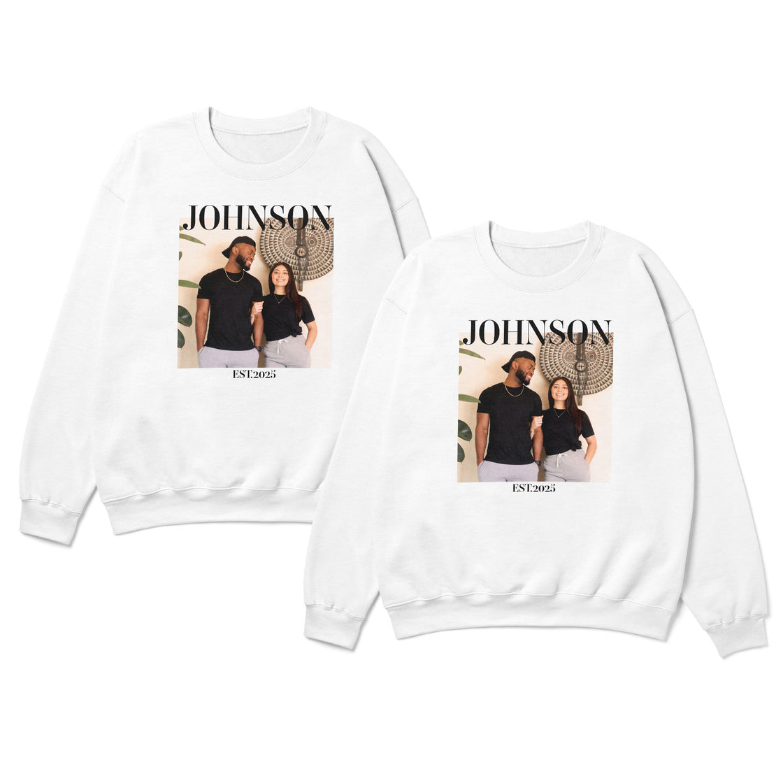 Custom Last Name & Photo Matching Outfits –  Classic Minimalist Design