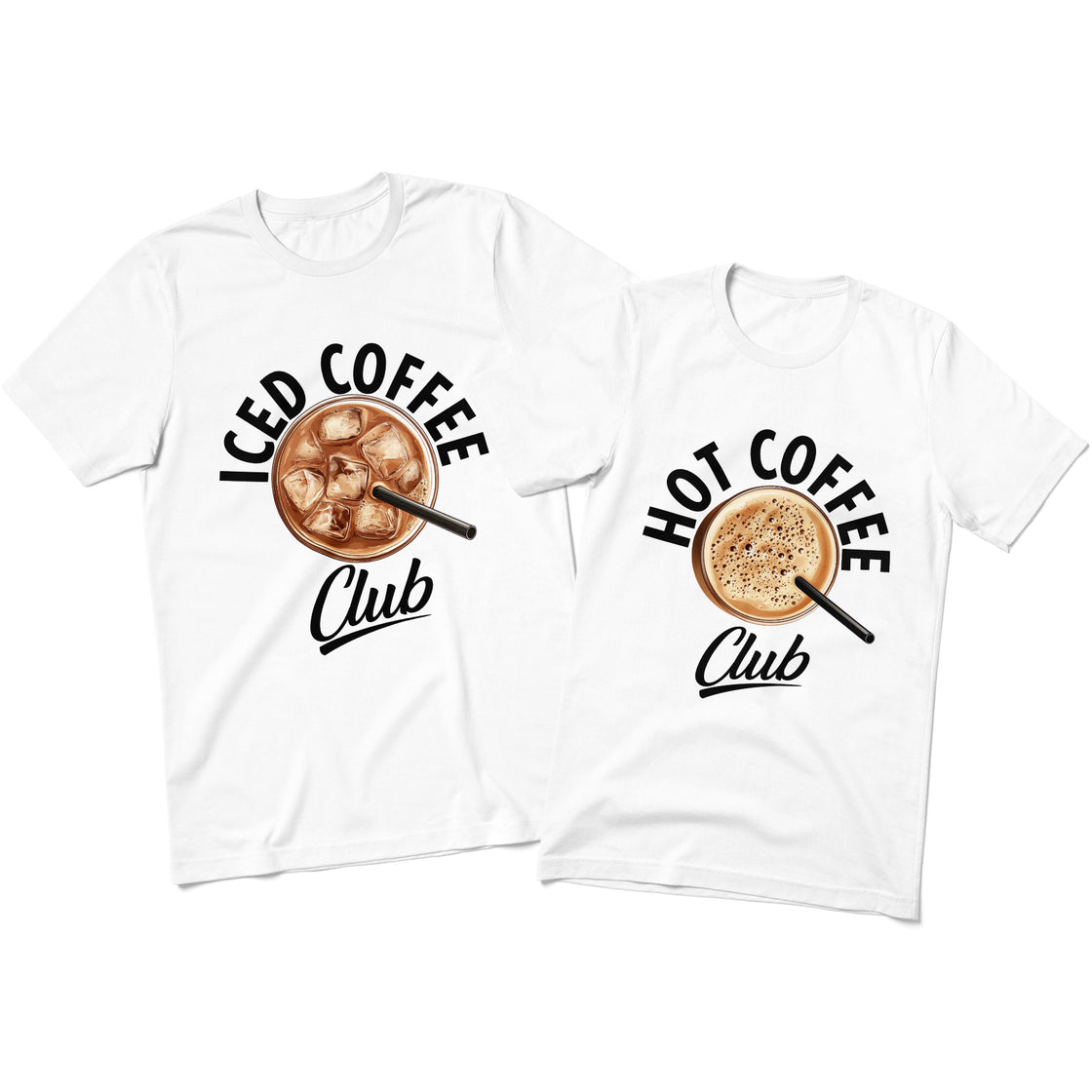 Hot Coffee Club & Iced Coffee Club – Funny Matching Outfit for Coffee-Loving Couples