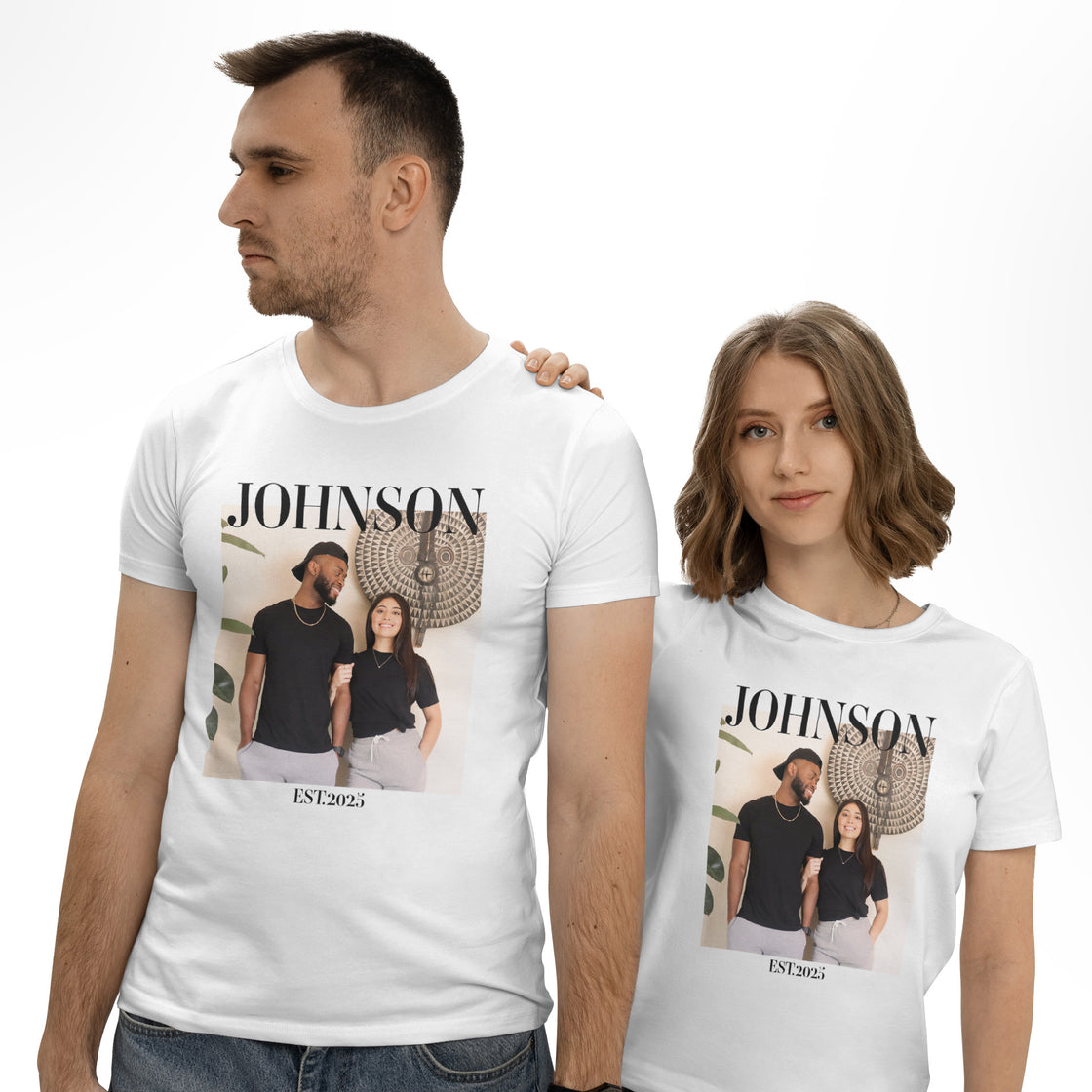 Custom Last Name & Photo Matching Outfits –  Classic Minimalist Design