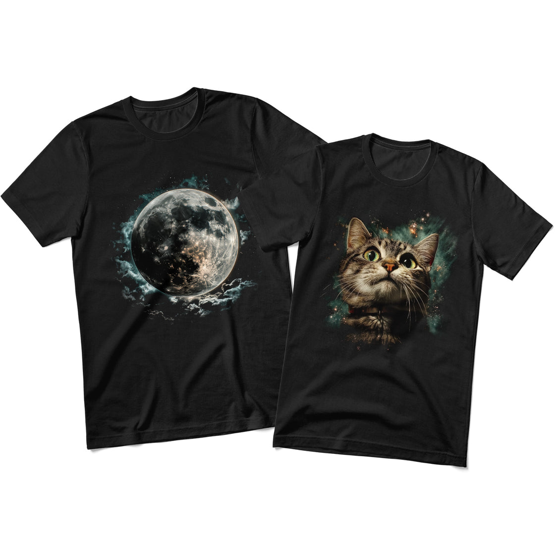 To the Moon and Meow β Romantic Matching Set for Cat-Loving Couples