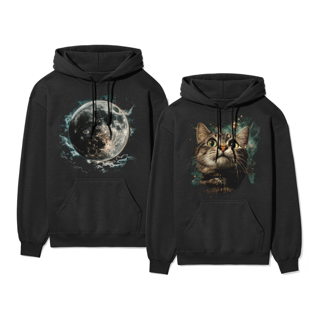 To the Moon and Meow β Romantic Matching Set for Cat-Loving Couples
