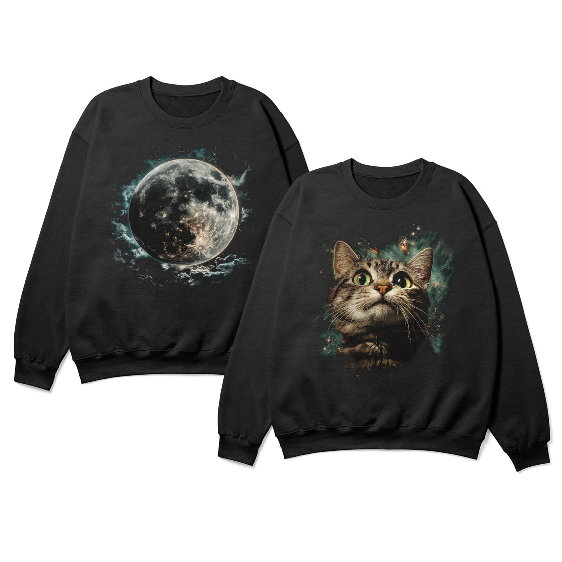 To the Moon and Meow β Romantic Matching Set for Cat-Loving Couples