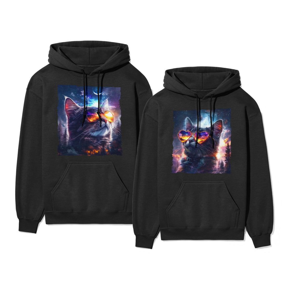 Cosmic Cool Cats β Trendy Matching Outfit for Stylish Couples Who Love Cats