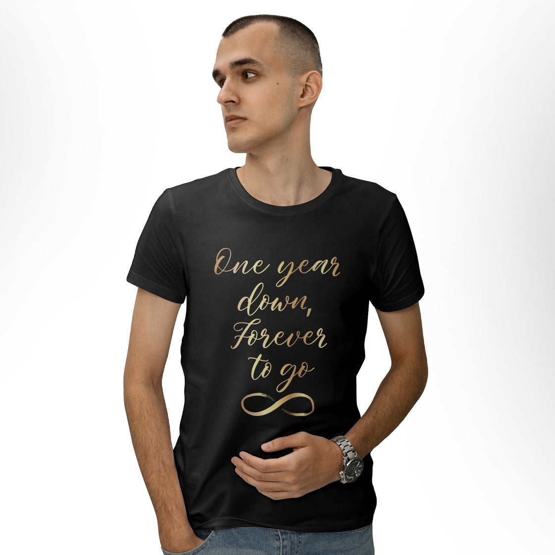 One Year Down, Forever to Go – Matching Set for Couples – Anniversary Gift Idea