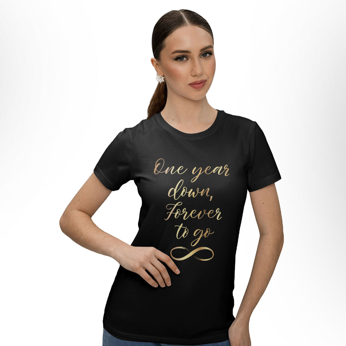 One Year Down, Forever to Go – Matching Set for Couples – Anniversary Gift Idea
