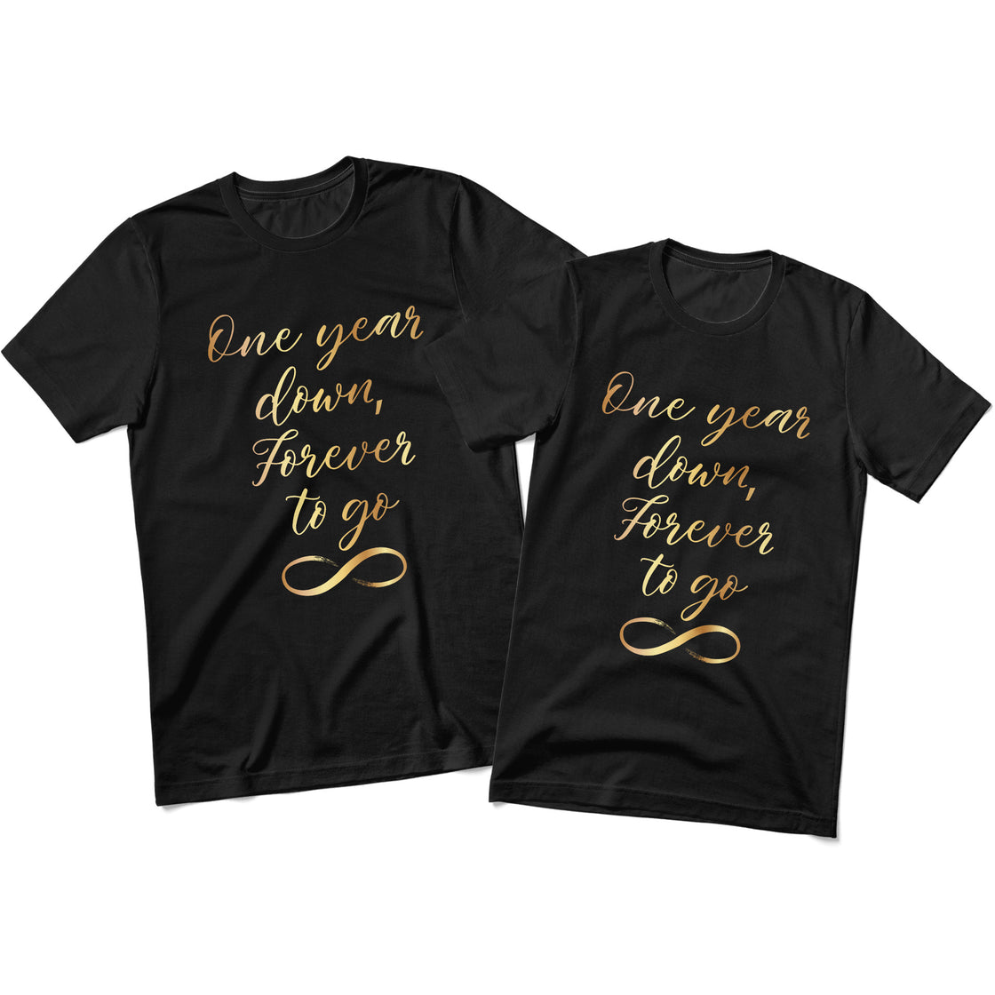 One Year Down, Forever to Go – Matching Set for Couples – Anniversary Gift Idea