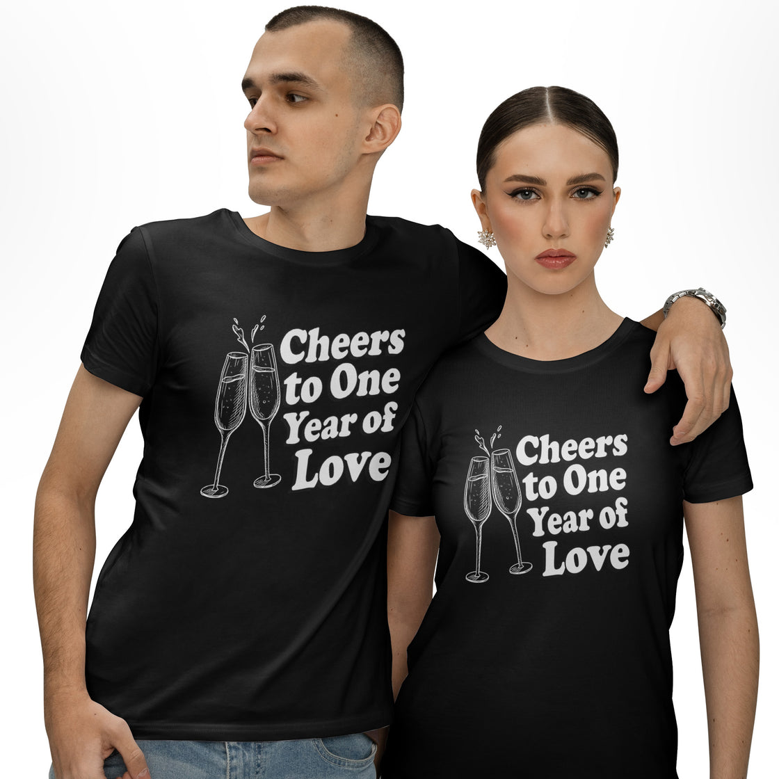 Cheers to One Year of Love β Outfit for Couples β Anniversary Gift Idea