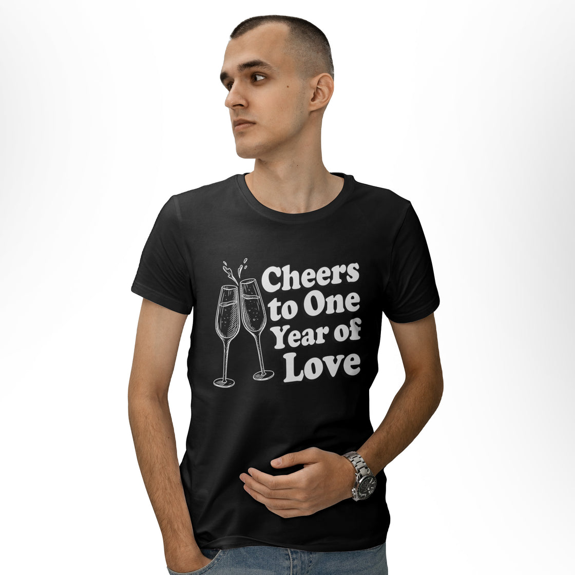 Cheers to One Year of Love β Outfit for Couples β Anniversary Gift Idea
