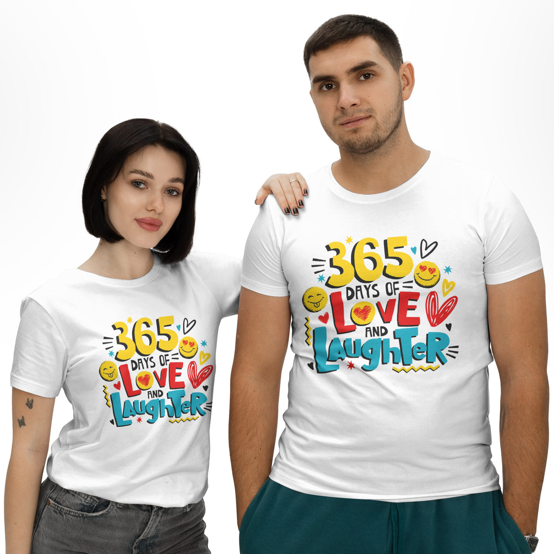365 Days of Love and Laughter β Funny Couple Matching β Anniversary Gift Idea for Him & Her