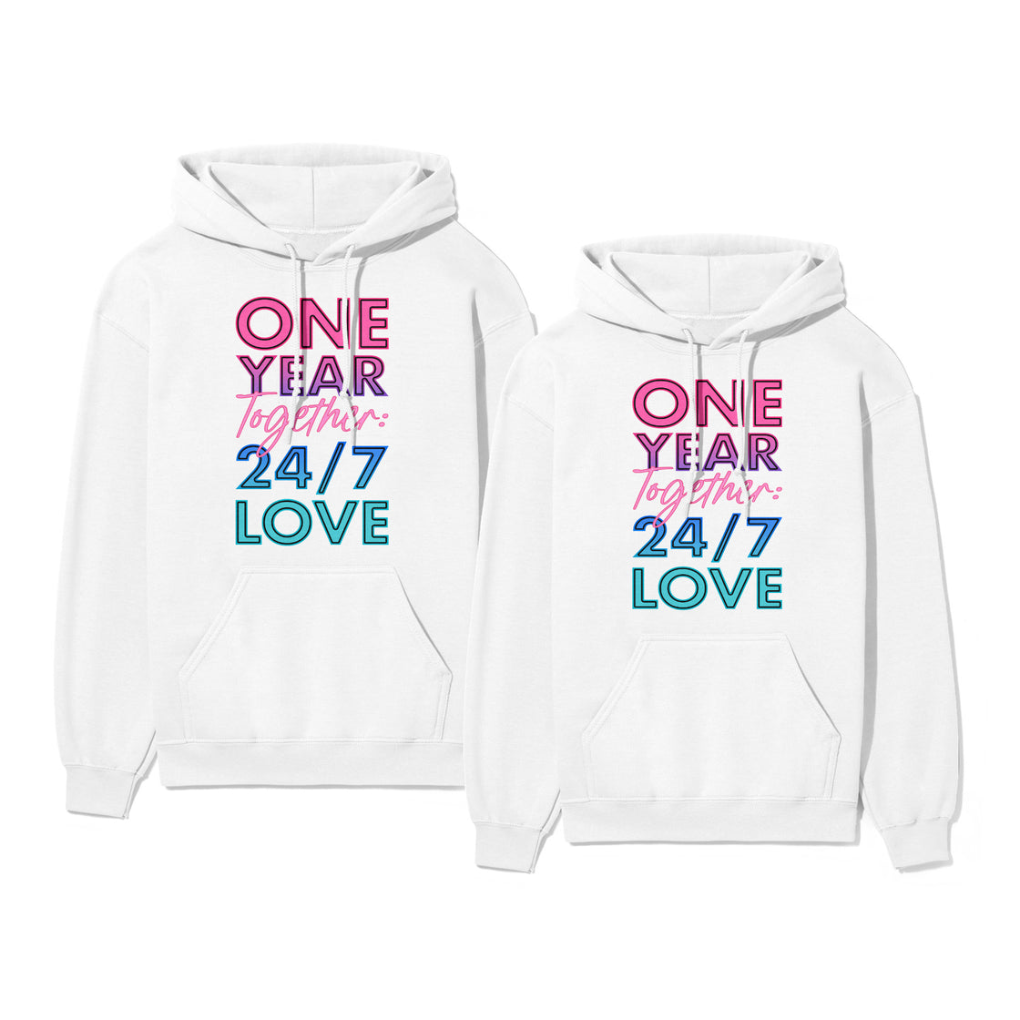 One Year Together: 24/7 Love β Matching Outfits for Couples β Perfect for 1st Anniversary Vibes