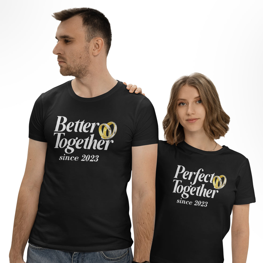 Better Together Since 2023 & Perfect Together Since 2023 - Matching Outfit for Couples