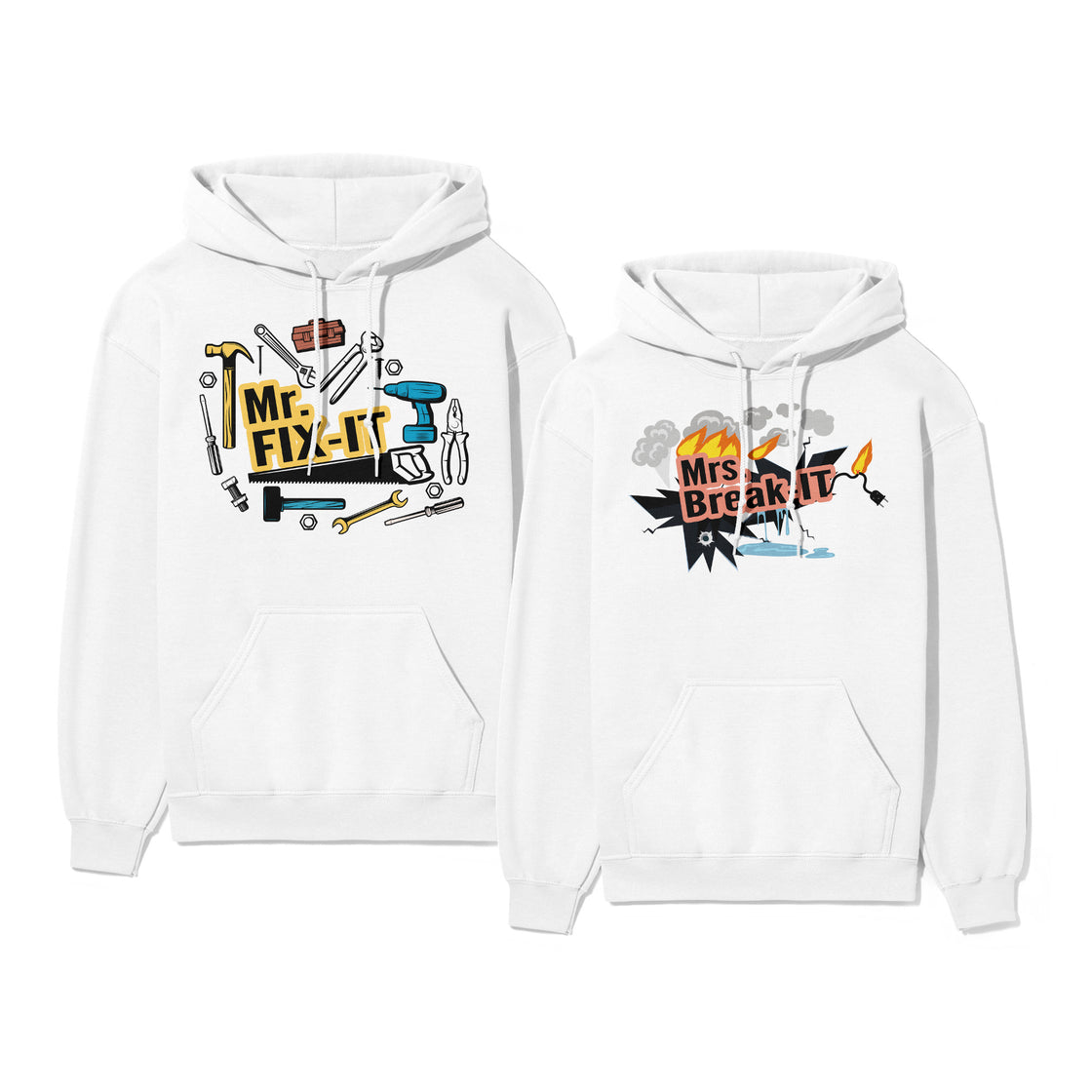 Mr. Fix-It & Mrs. Break-It β Relationship-Themed Couple Matching Set