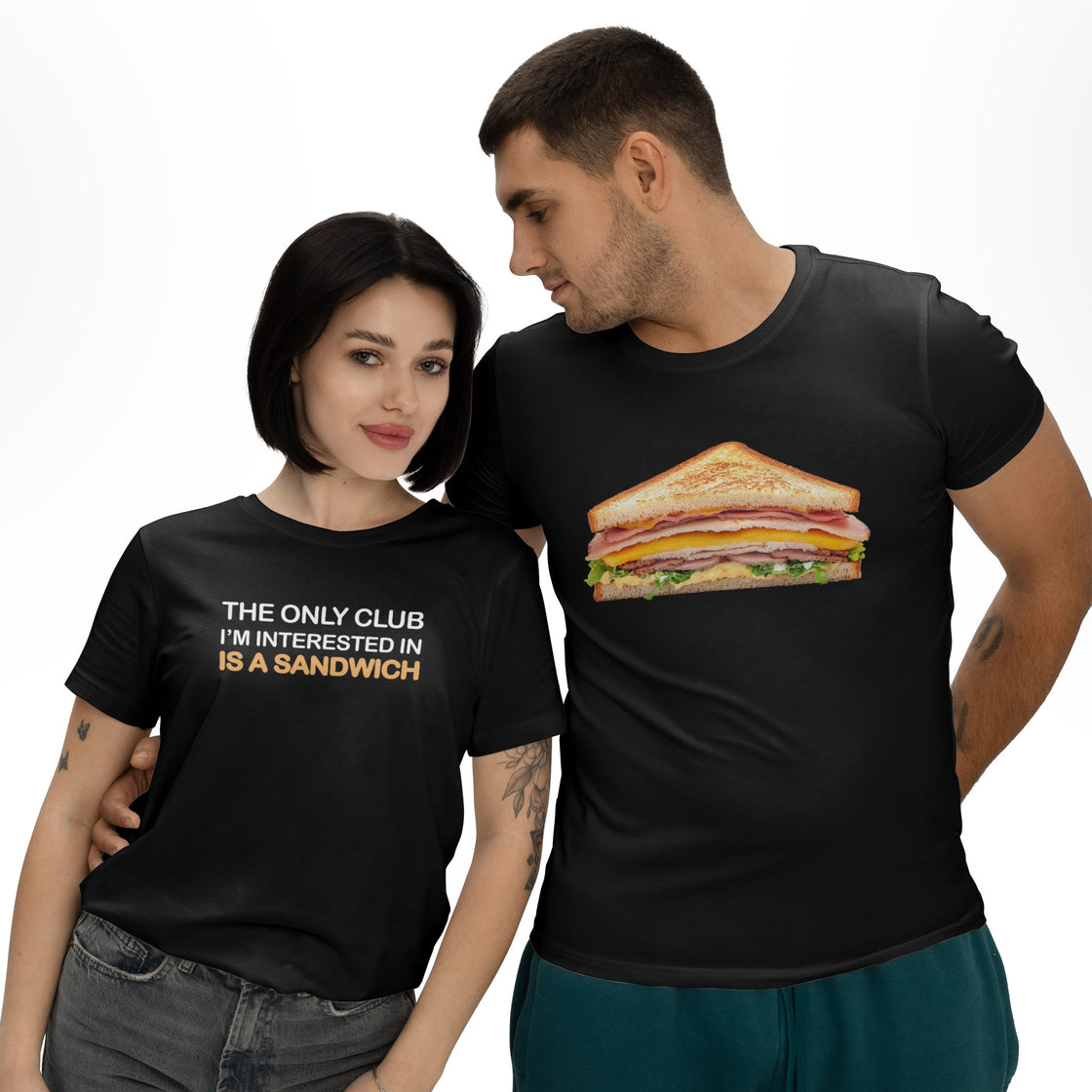 The Only Club I’m Interested in is a Sandwich – Funny Couple Shirts for Food Lovers 🥪💬