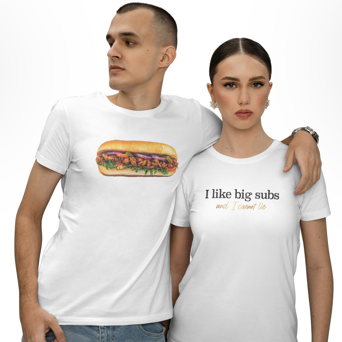 I Like Big Subs and I Cannot Lie β Funny Couple Tees for Sandwich Lovers & 90s Fans π₯πΆ