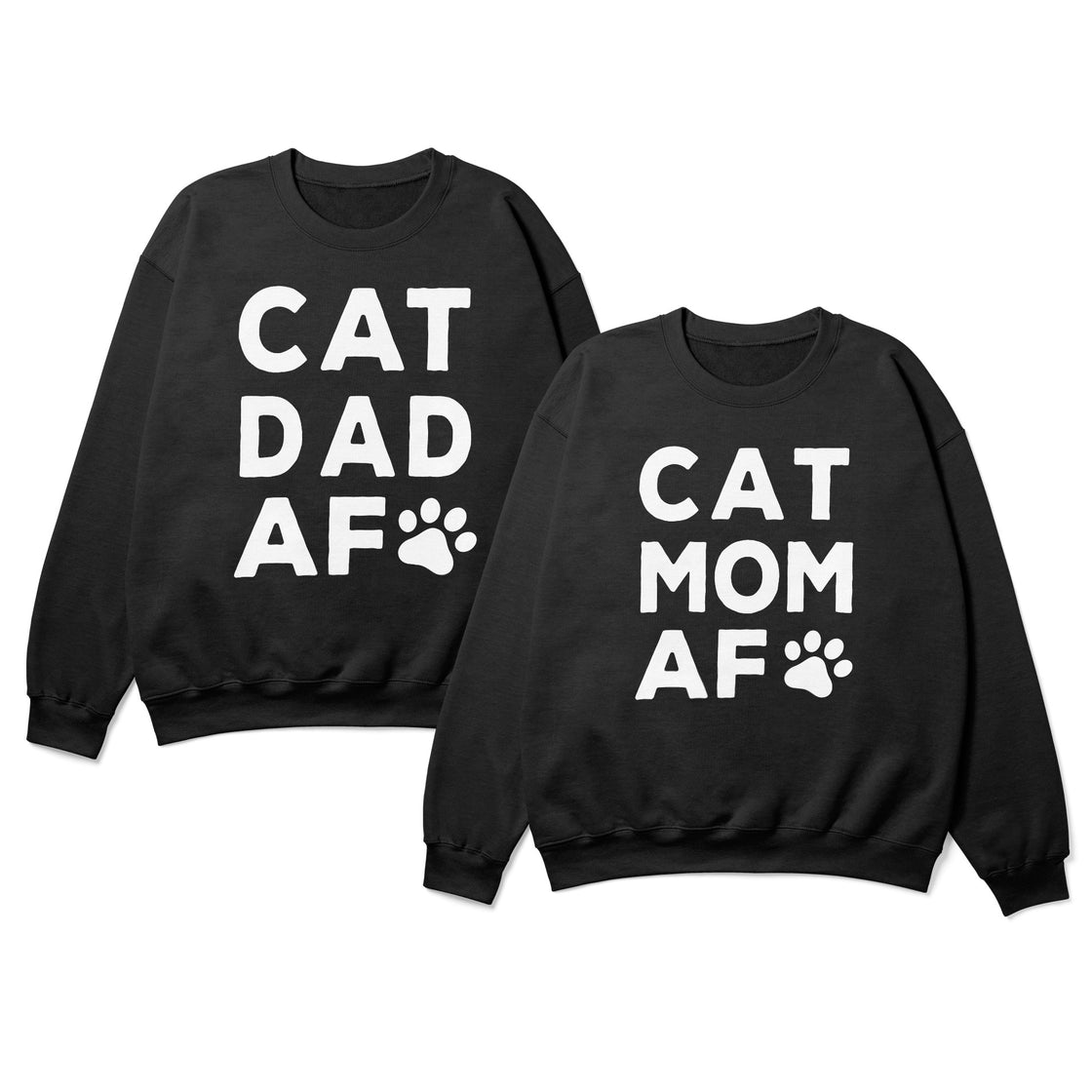 Cat Mom AF & Cat Dad AF β Matching Clothes for Couples Who Laugh Together