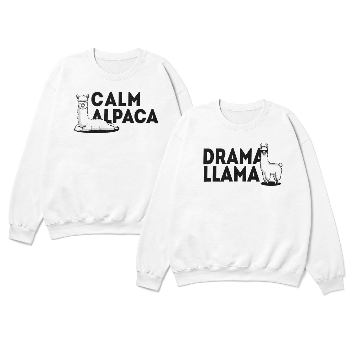 Calm Alpaca & Drama Llama β Funny Matching Outfit for His & Hers Moments