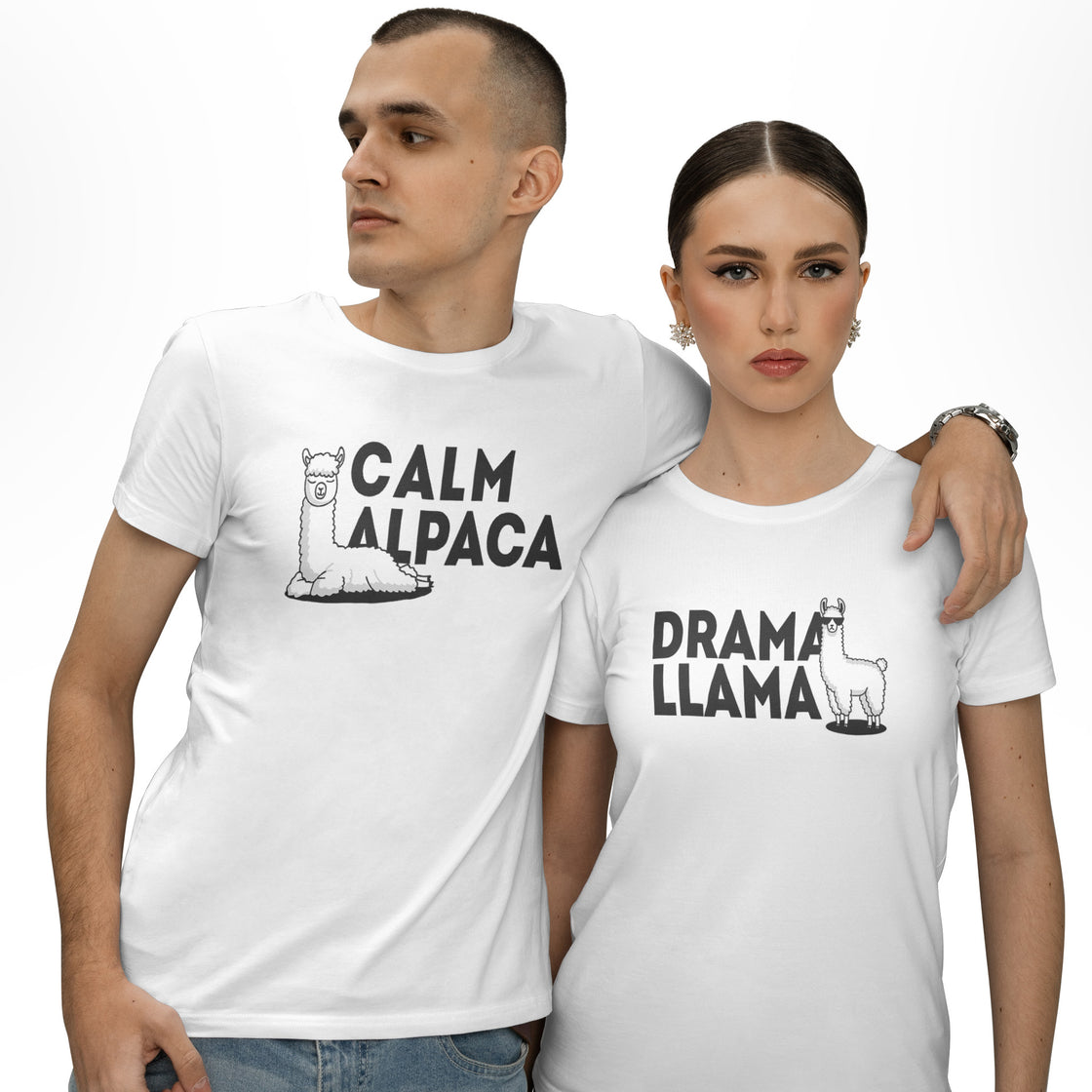 Calm Alpaca & Drama Llama β Funny Matching Outfit for His & Hers Moments