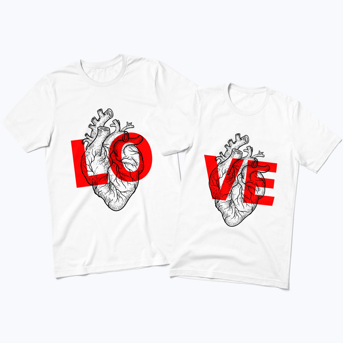 LOVE Anatomical Heart – Stylish Matching Set for Him & Her Looks