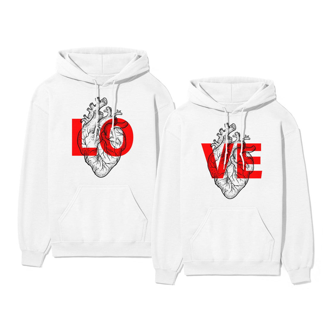 LOVE Anatomical Heart – Stylish Matching Set for Him & Her Looks