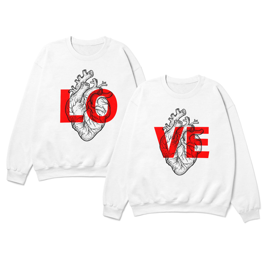 LOVE Anatomical Heart – Stylish Matching Set for Him & Her Looks