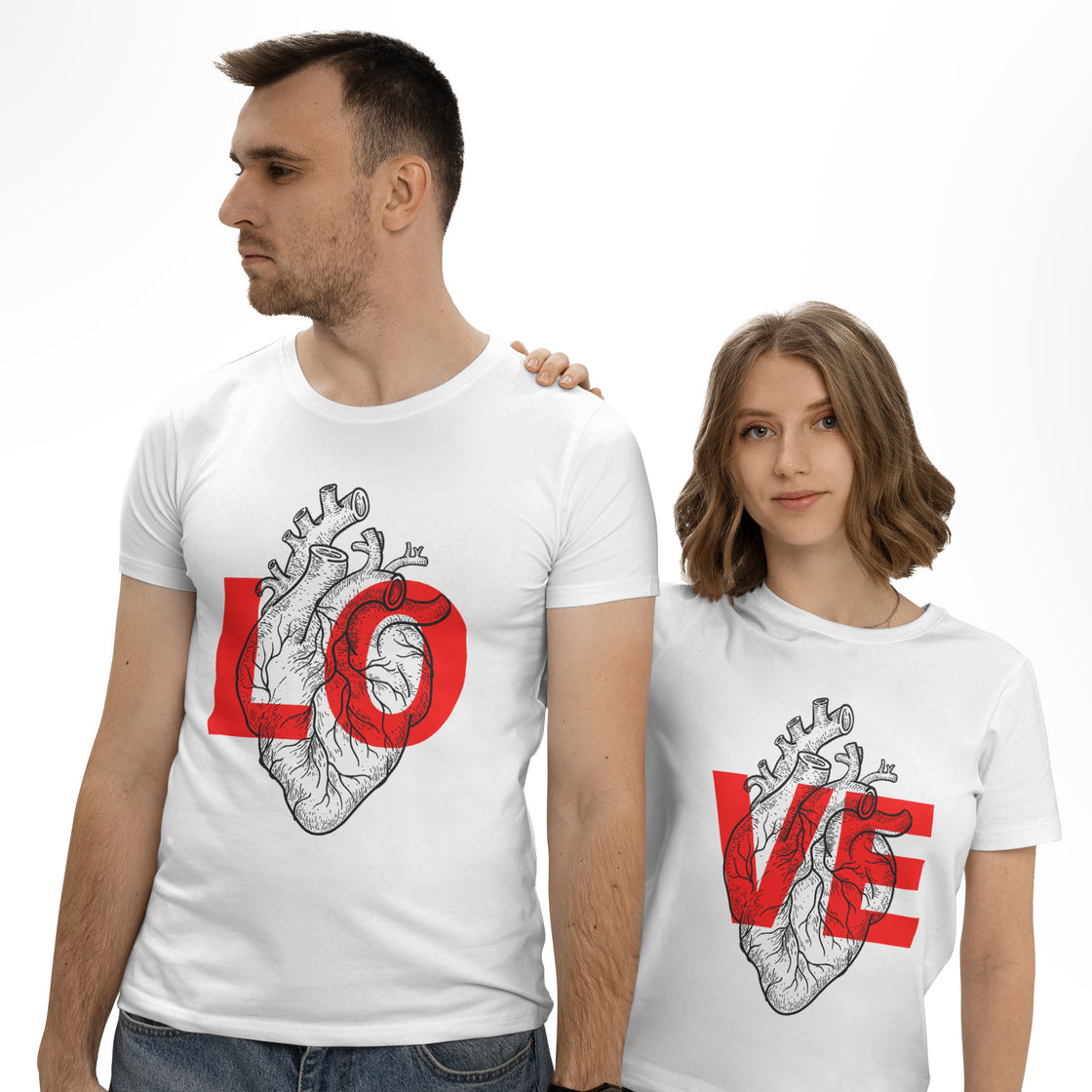 LOVE Anatomical Heart – Stylish Matching Set for Him & Her Looks