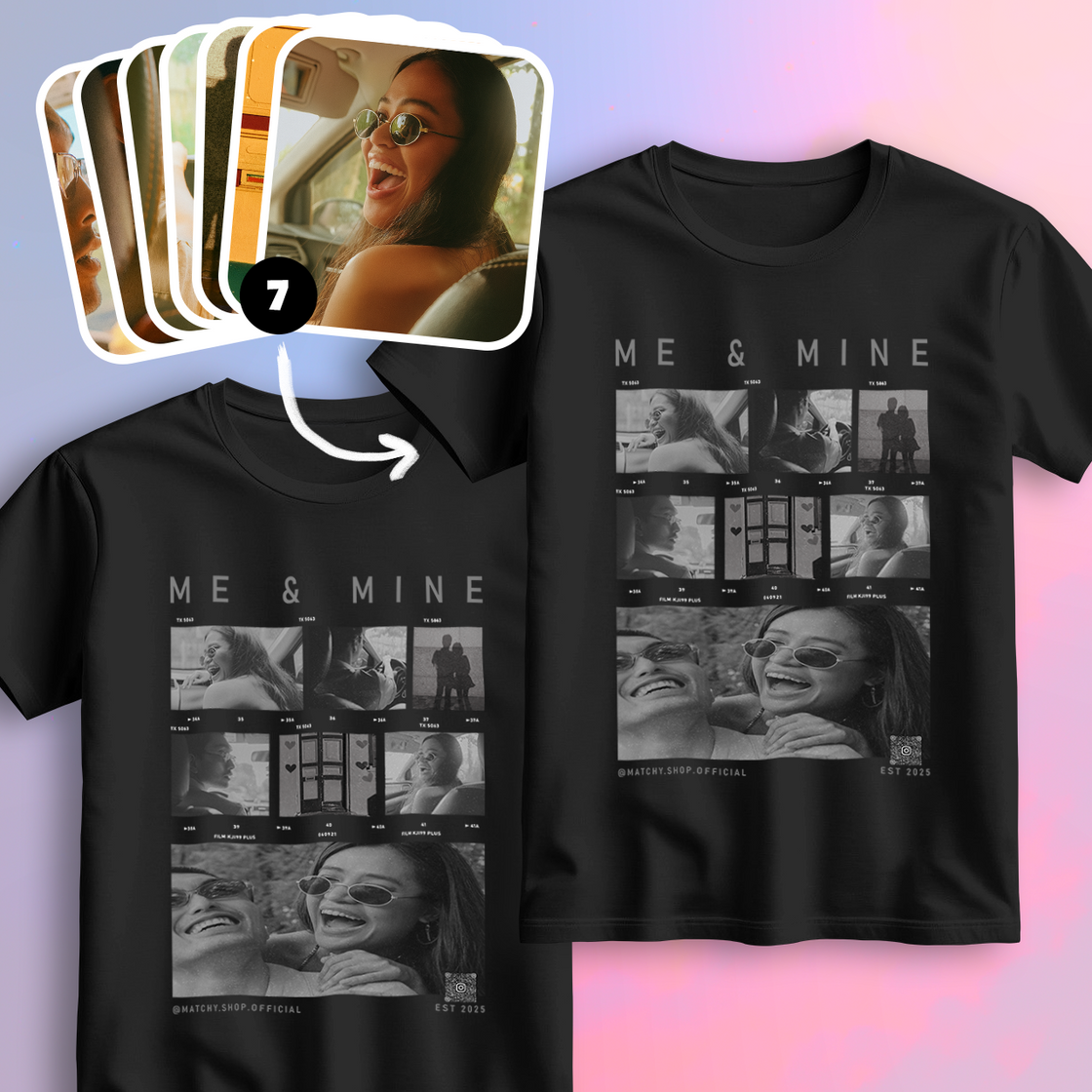 Custom Film Strip Matching Outfits – Turn Your Love Story Photos Into a “Me & Mine” Design