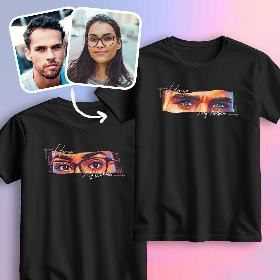 Custom Eyes Matching Outfits – Transform Your Eyes into a Meaningful Couple Design