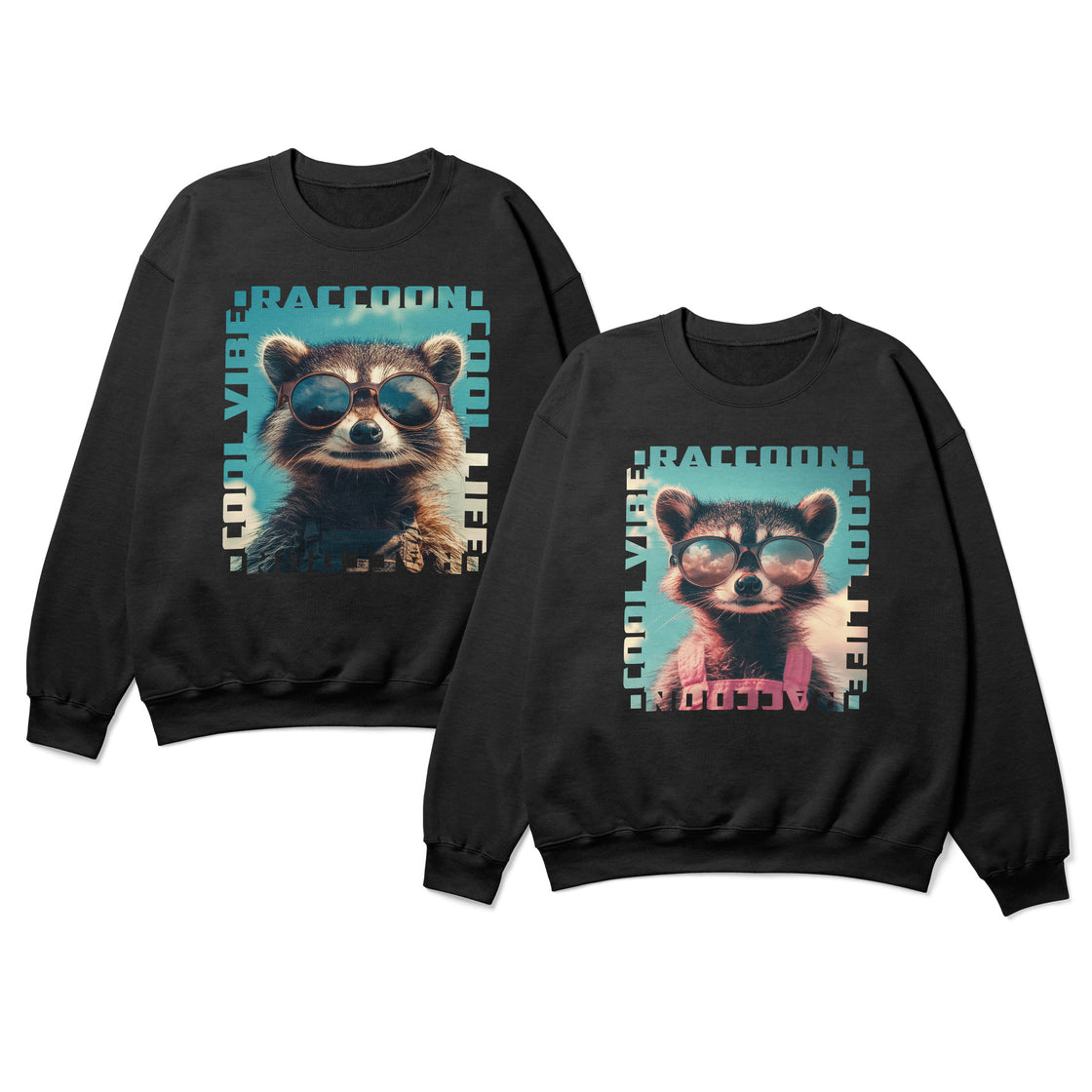Cool Vibe Raccoon β Trendy Matching Outfits for Modern Couples