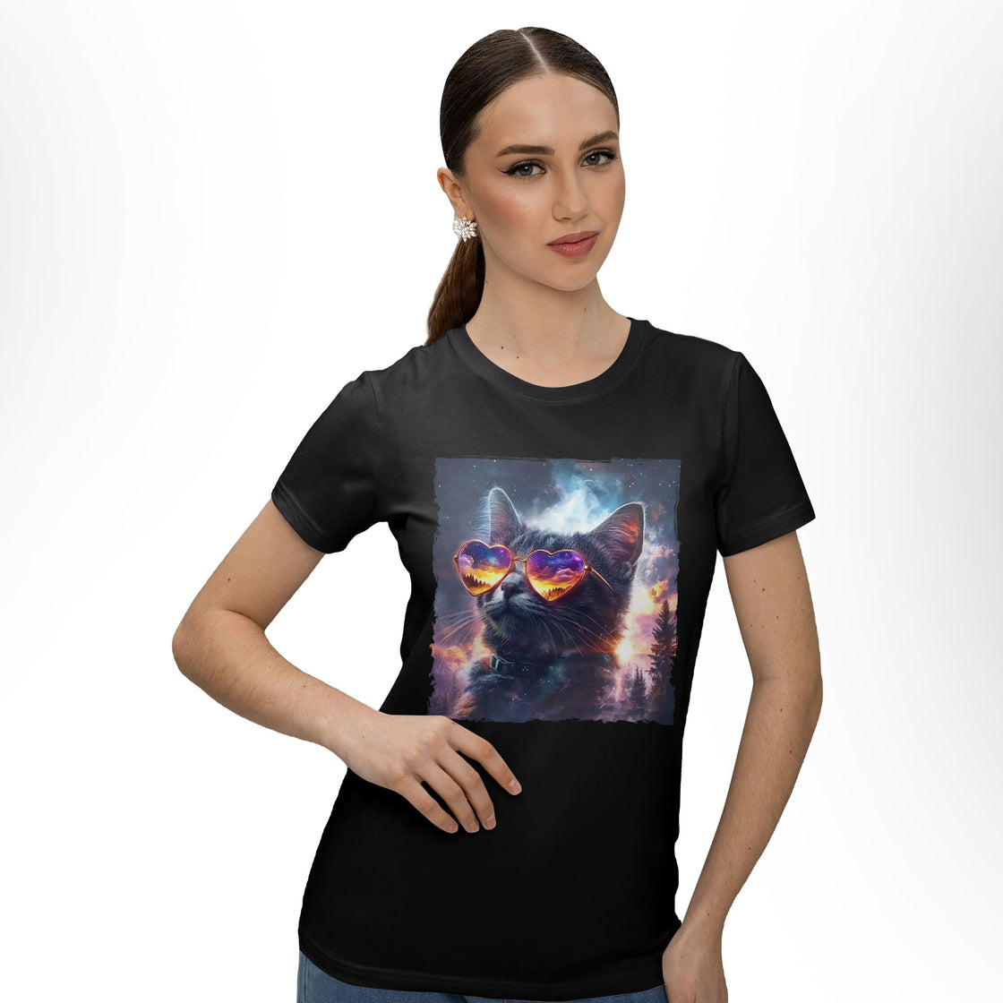 Cosmic Cool Cats β Trendy Matching Outfit for Stylish Couples Who Love Cats