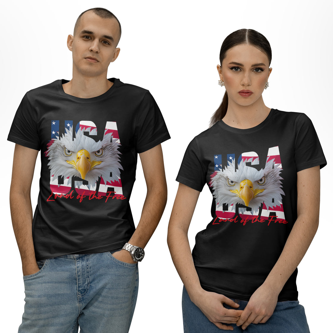 USA Eagle – Land of the Free – Matching Outfits for Couples For 4th July