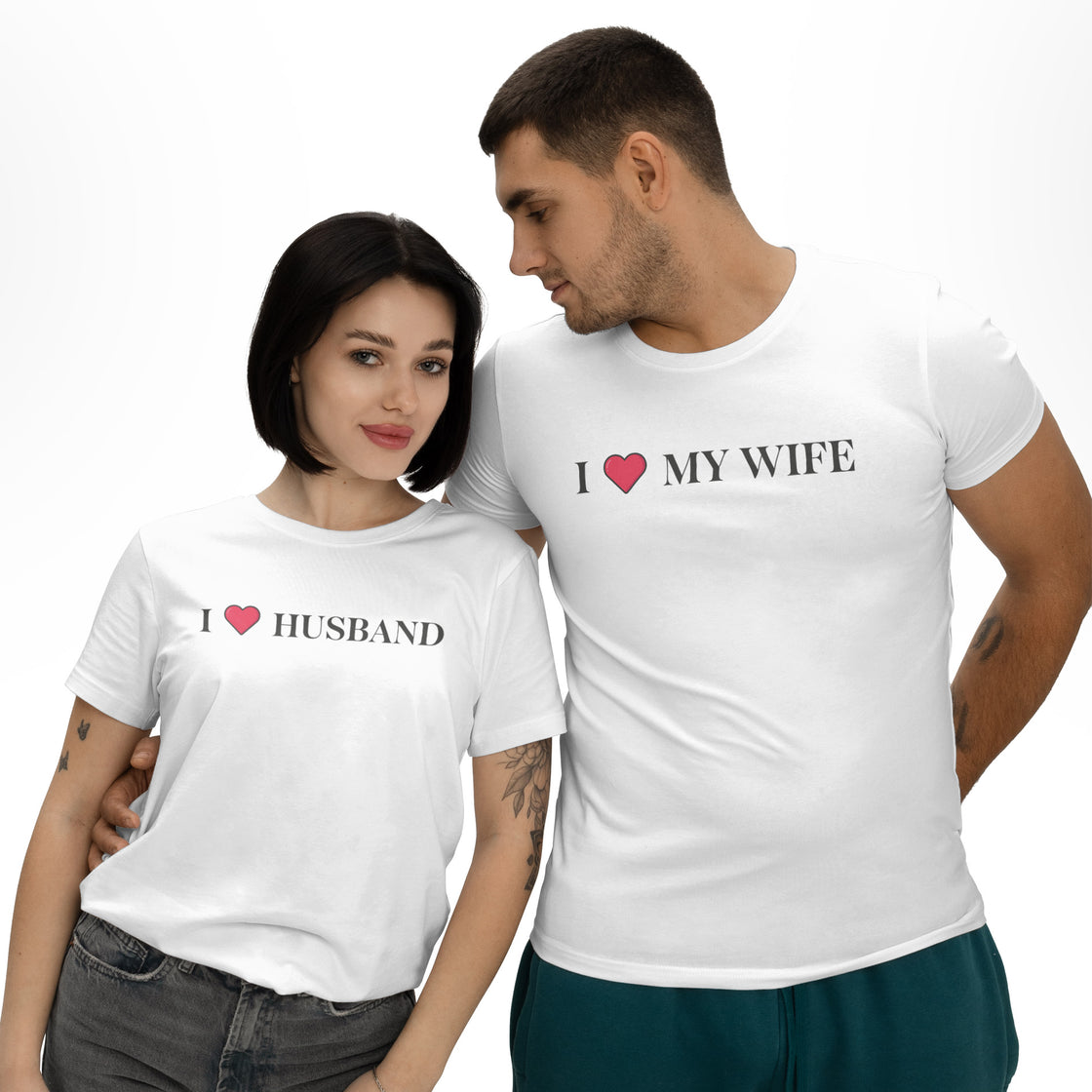 I ❤️ My Wife & Husband Matching Set | Classic Love-Inspired Couplewear