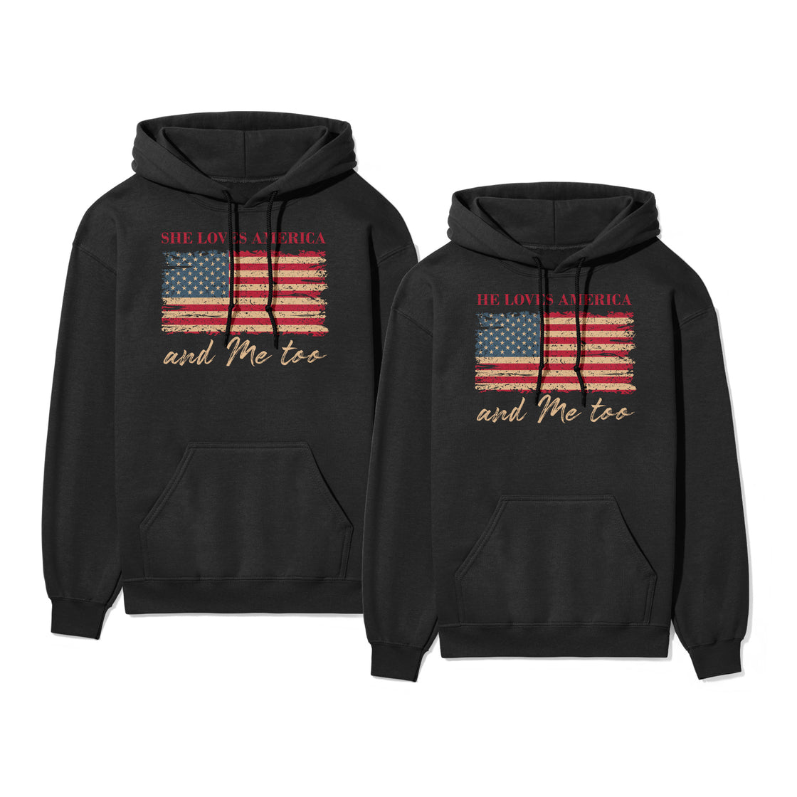 She Loves America and Me Too &  He Loves America and Me Too – Matching Outfits for Patriotic Couples