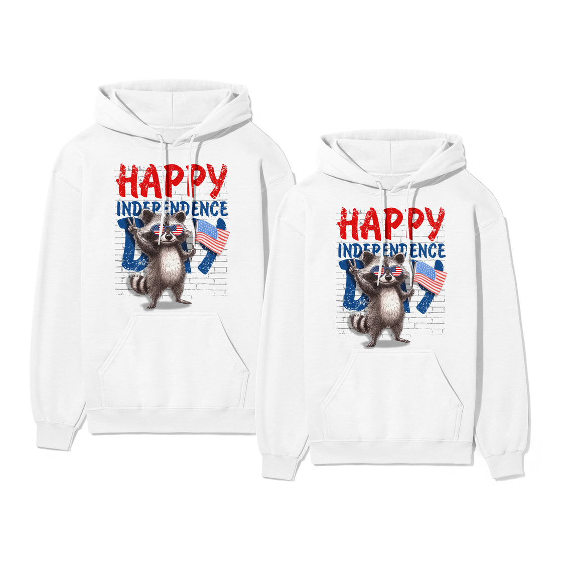 Happy Independence Day (Raccoon Styled) – Funny Matching Outfits for Patriotic Couples