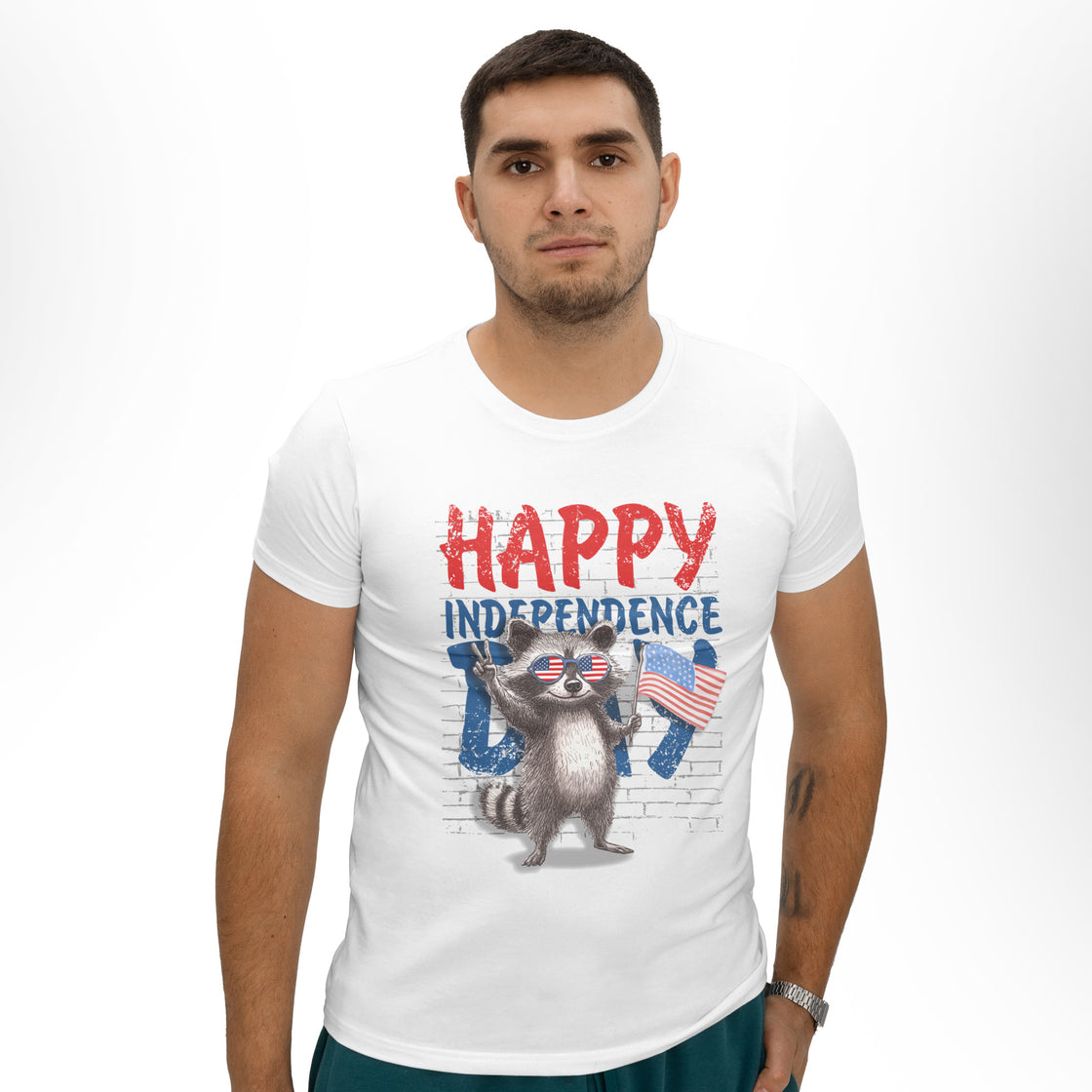 Happy Independence Day (Raccoon Styled) – Funny Matching Outfits for Patriotic Couples