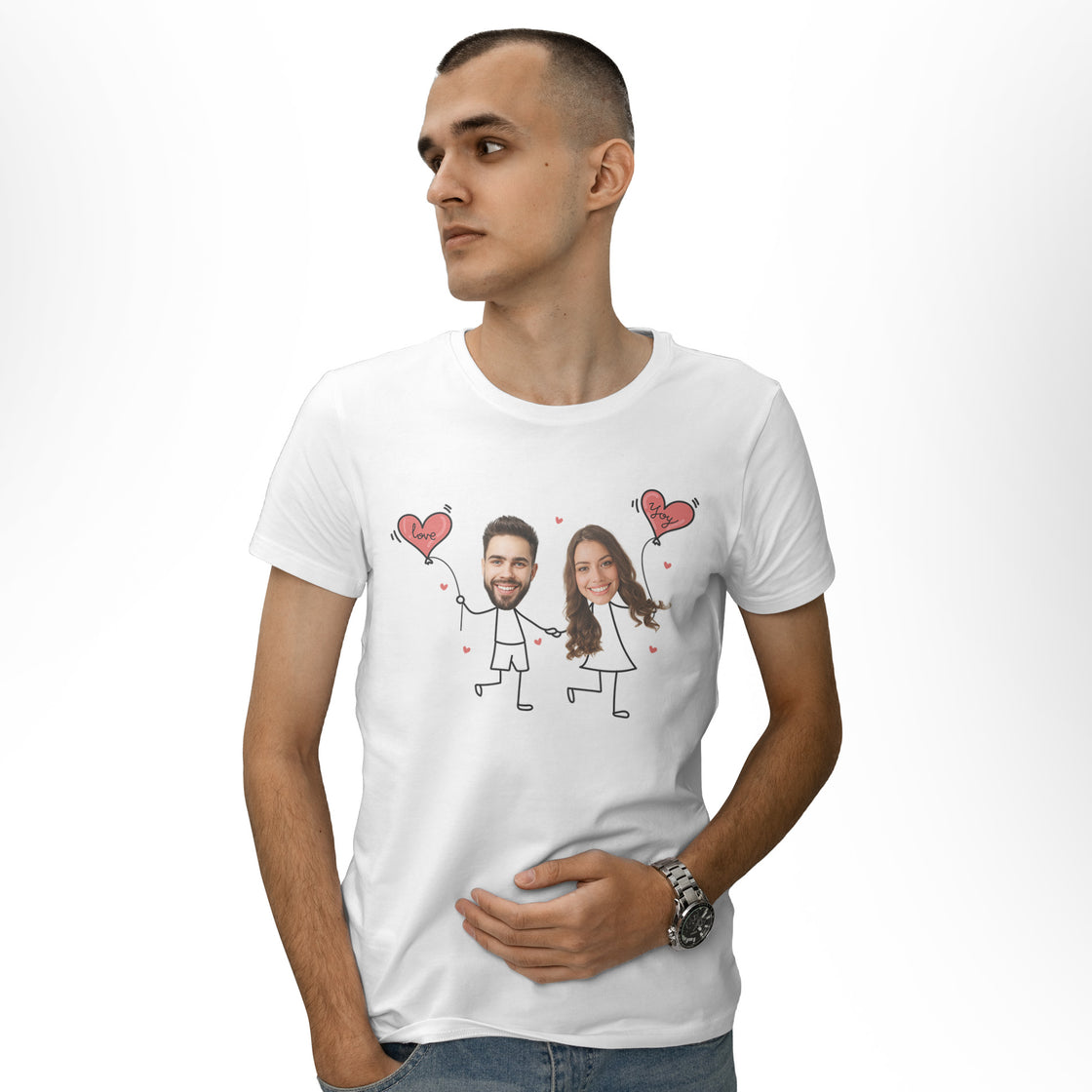 Custom Face Matching Outfits – Add Your Real Faces to a Cute Balloon Couple Design