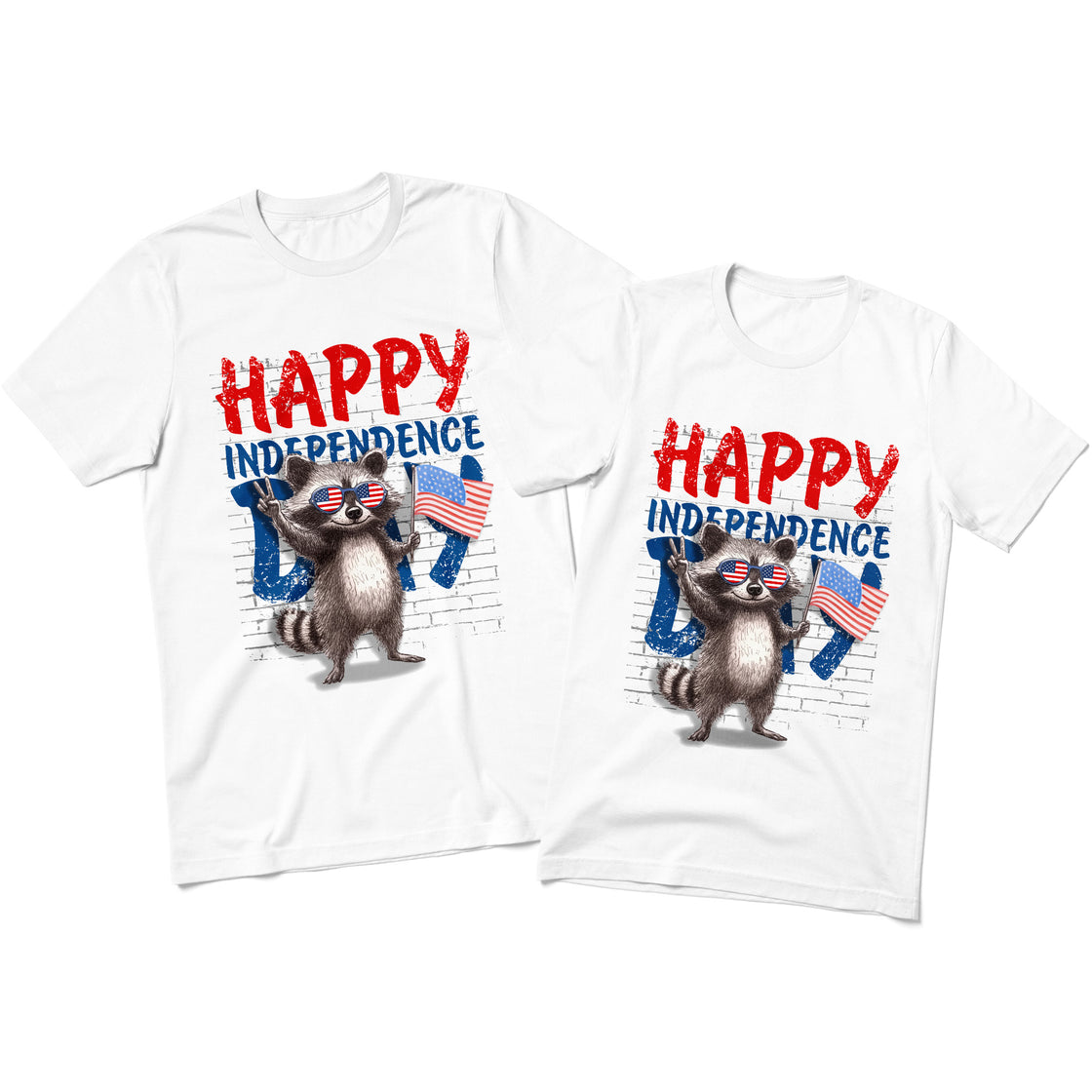 Happy Independence Day (Raccoon Styled) – Funny Matching Outfits for Patriotic Couples