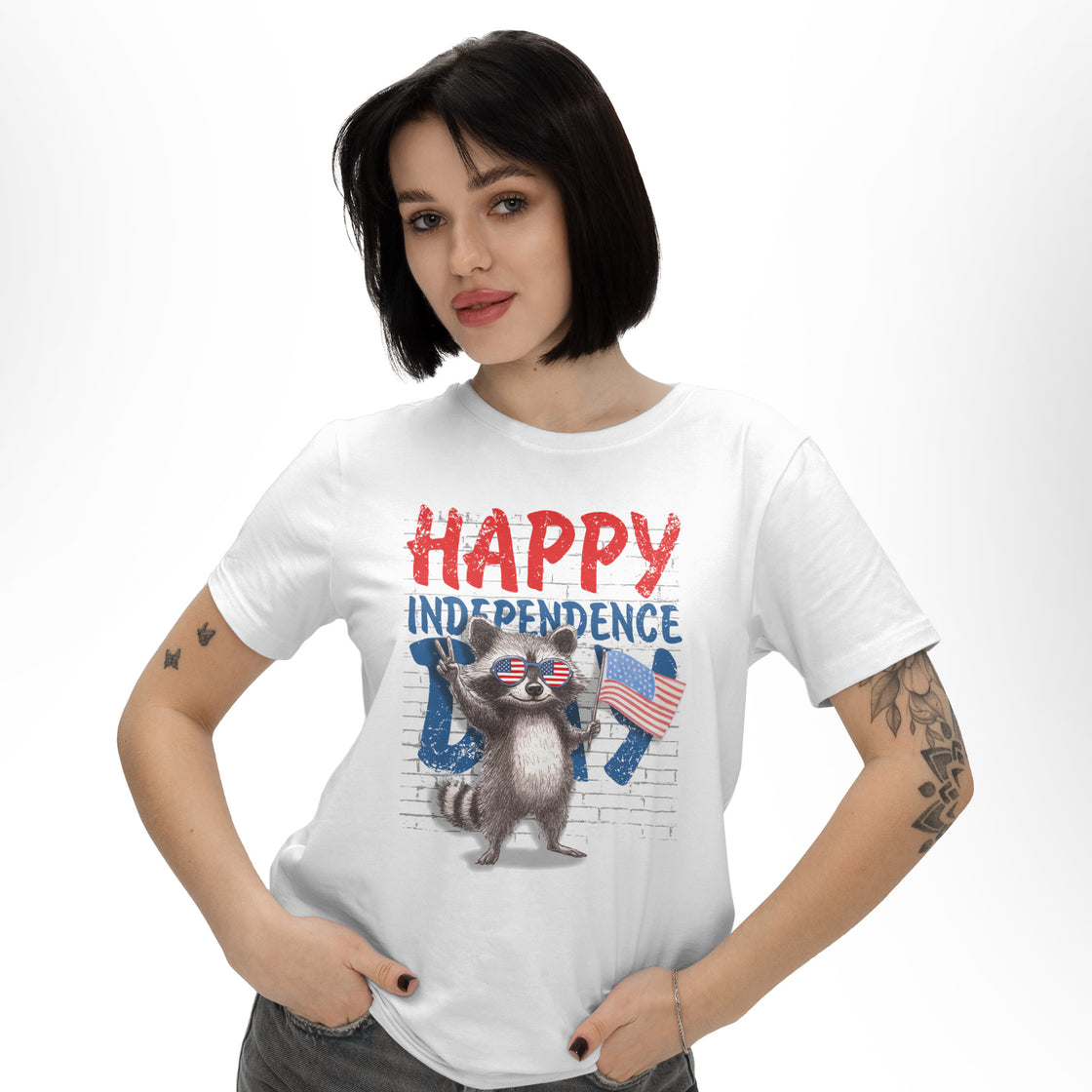 Happy Independence Day (Raccoon Styled) – Funny Matching Outfits for Patriotic Couples