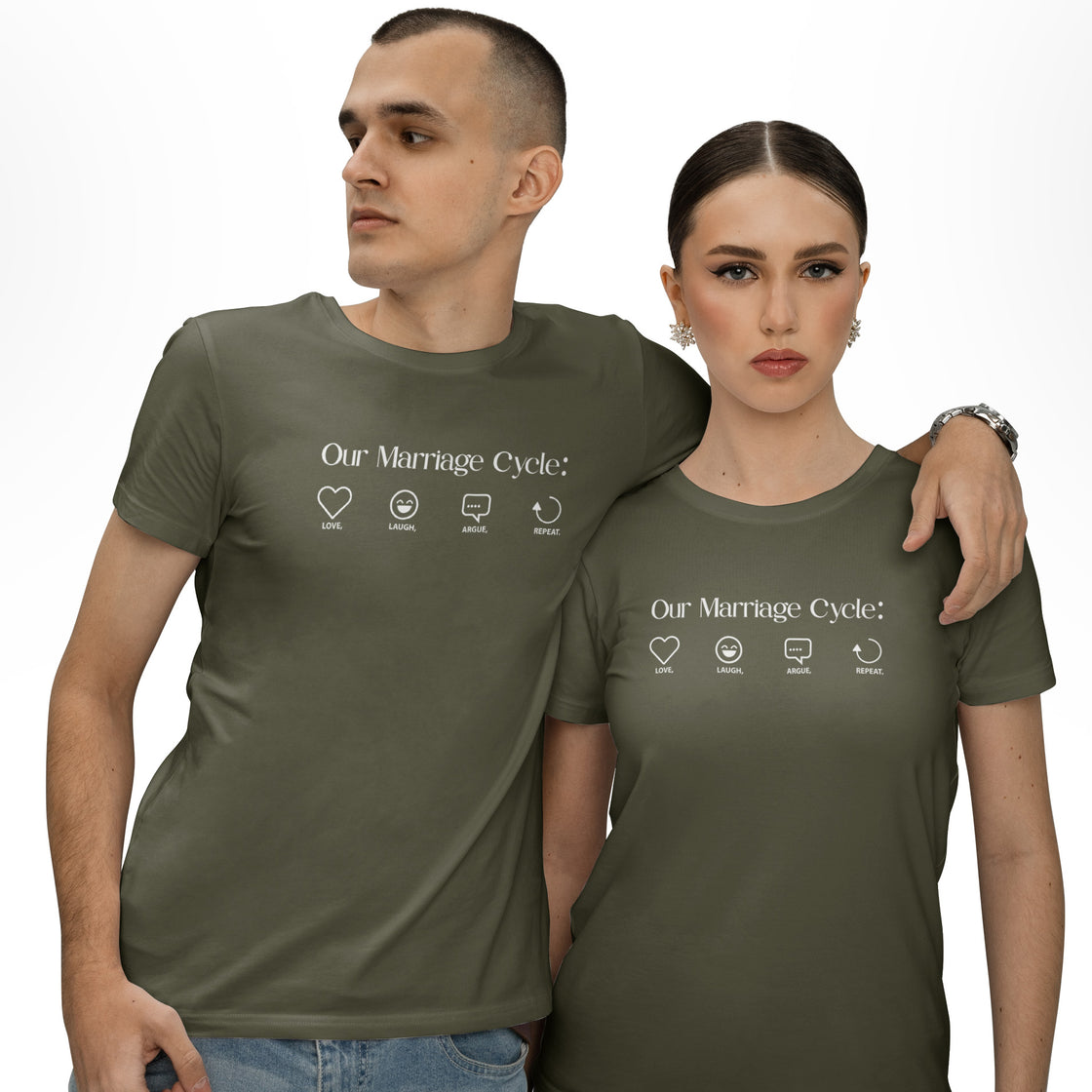 Our Marriage Cycle - Matching Set | Funny His & Hers Couplewear with Icons